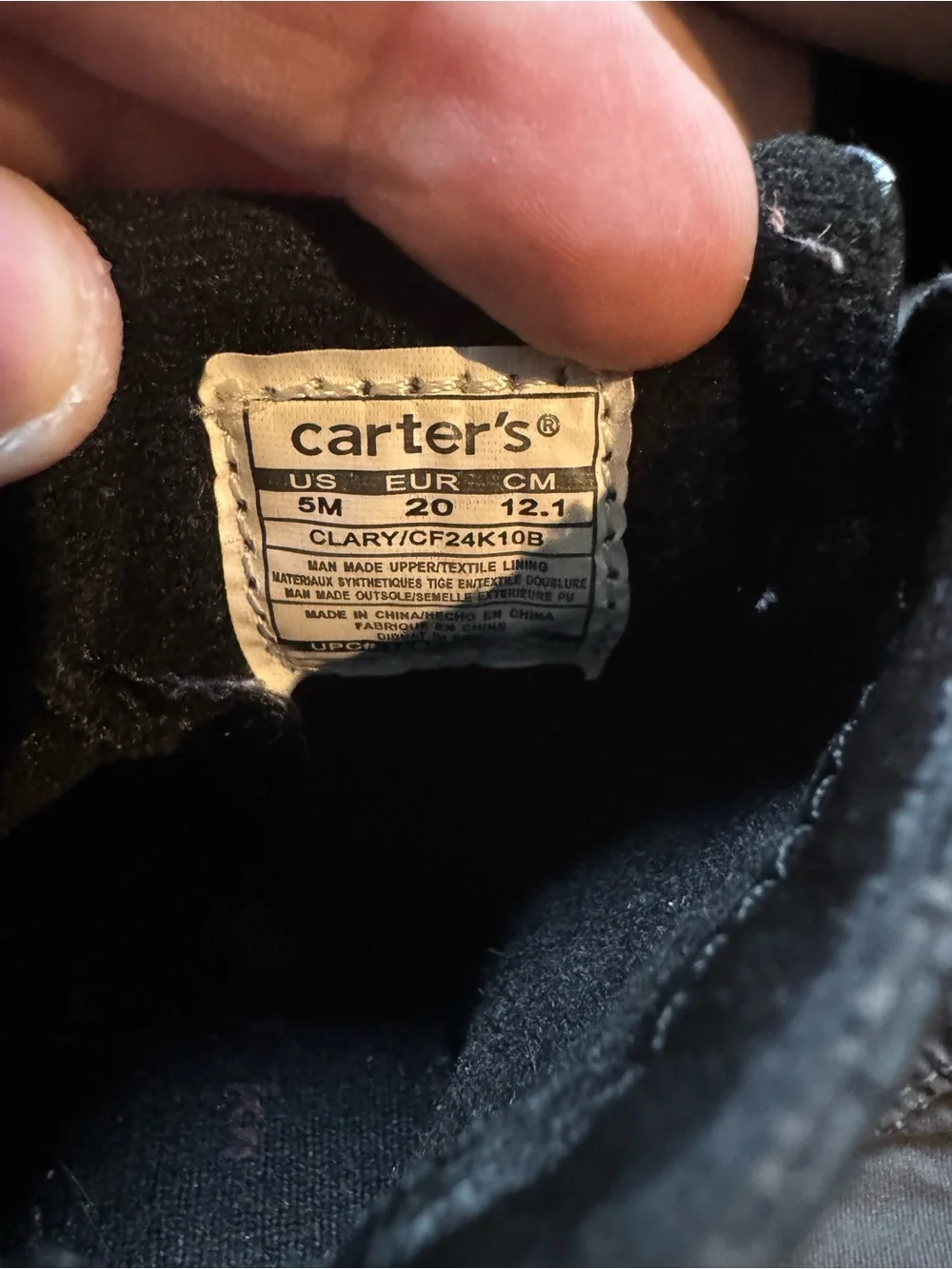 Carter's Black Floral Toddler Boots with Pink Accents